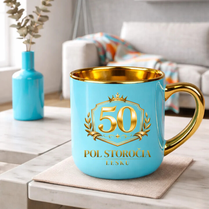 50 – pol storočia lesku – Elegantný hrnček na darček