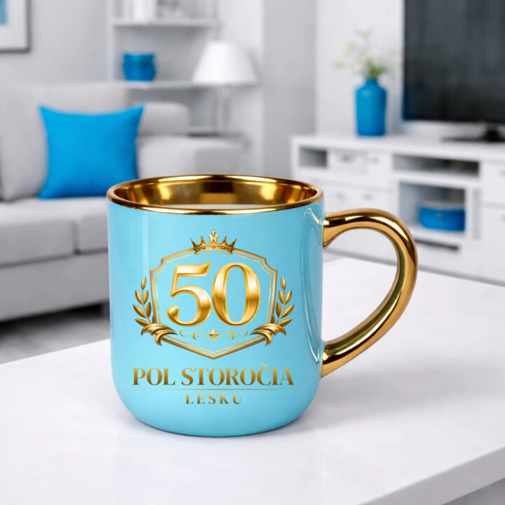 50 – pol storočia lesku – Elegantný hrnček na darček