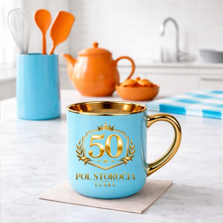 50 – pol storočia lesku – Elegantný hrnček na darček