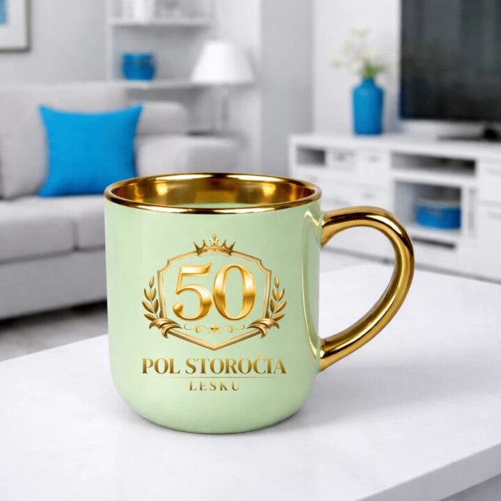50 – pol storočia lesku – Elegantný hrnček na darček