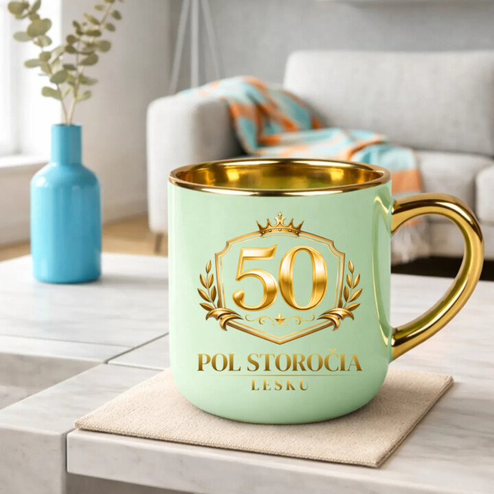 50 – pol storočia lesku – Elegantný hrnček na darček