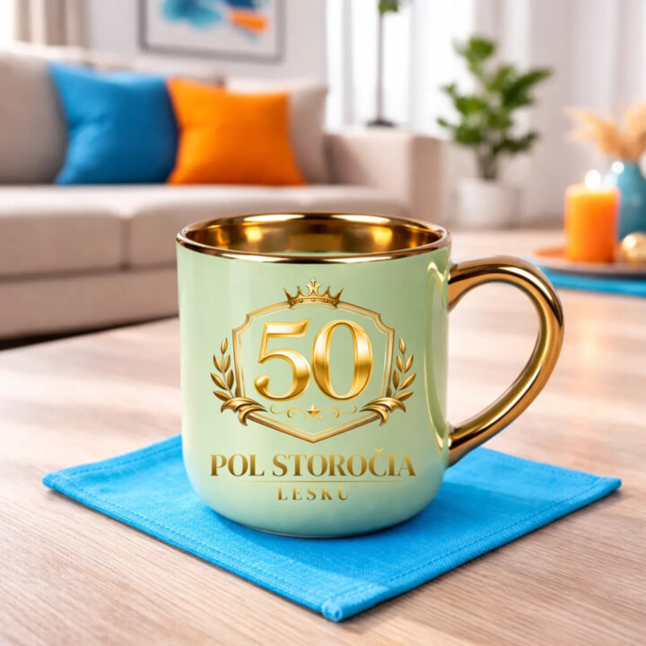 50 – pol storočia lesku – Elegantný hrnček na darček