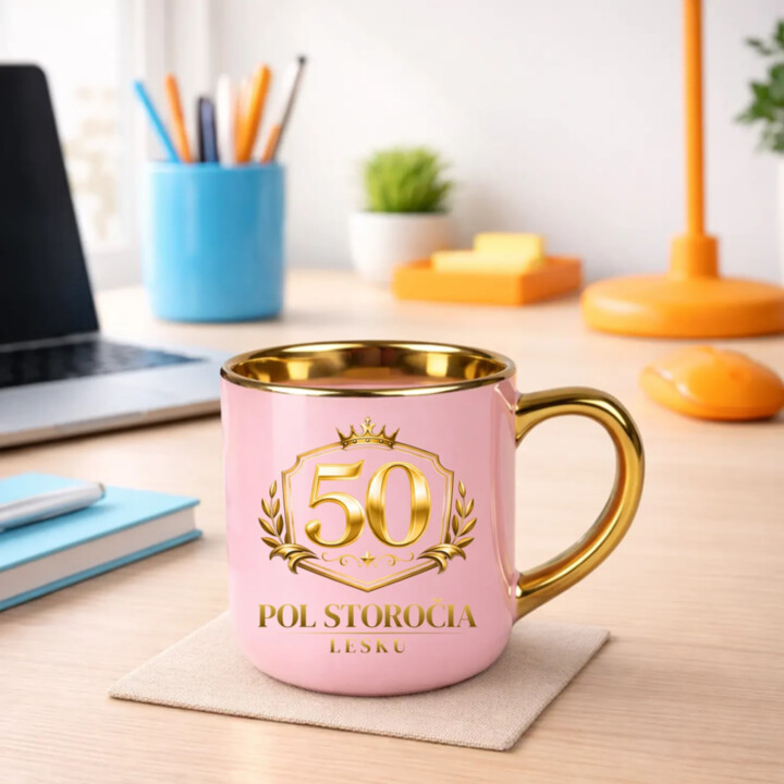 50 – pol storočia lesku – Elegantný hrnček na darček