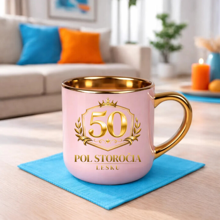 50 – pol storočia lesku – Elegantný hrnček na darček