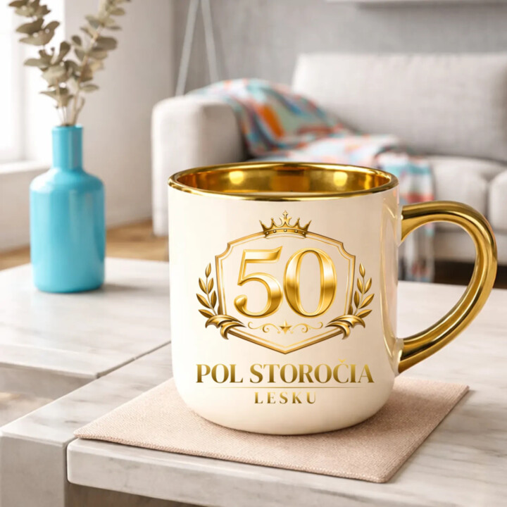 50 – pol storočia lesku – Elegantný hrnček na darček