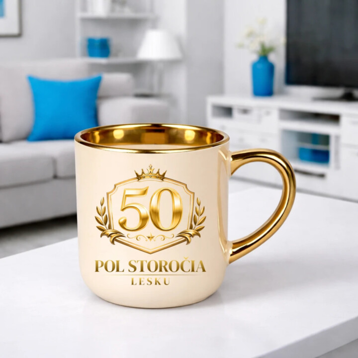 50 – pol storočia lesku – Elegantný hrnček na darček