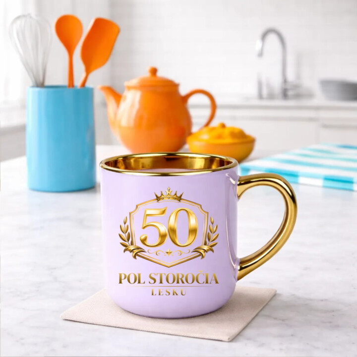 50 – pol storočia lesku – Elegantný hrnček na darček