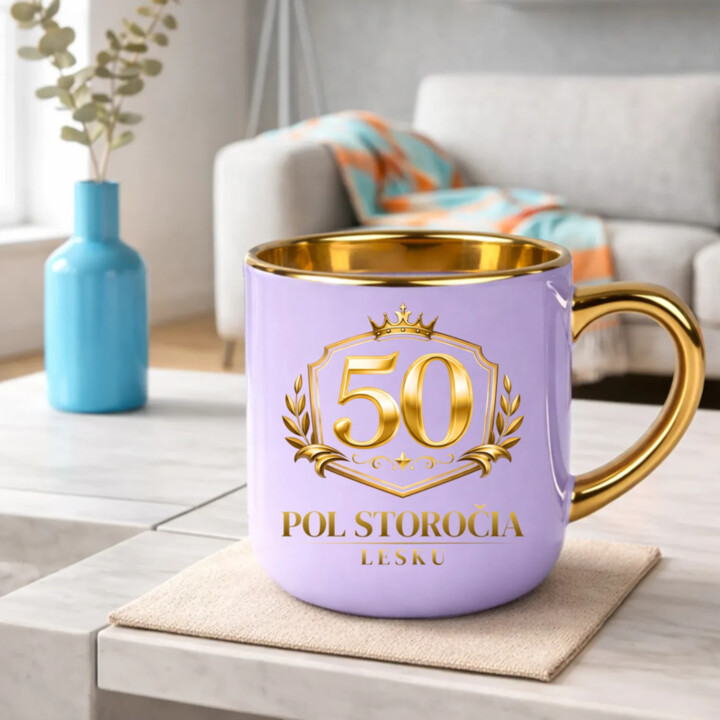 50 – pol storočia lesku – Elegantný hrnček na darček