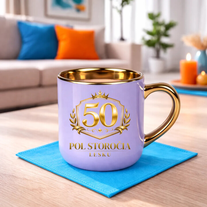 50 – pol storočia lesku – Elegantný hrnček na darček