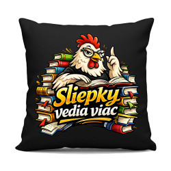 Sliepky vedia viac - čierny vankúš s potlačou