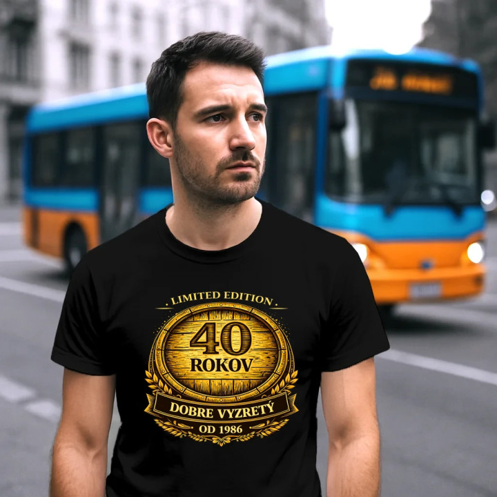 Limited edition 40 rokov - dobre vyzretý - od 1986 - pánske tričko s potlačou