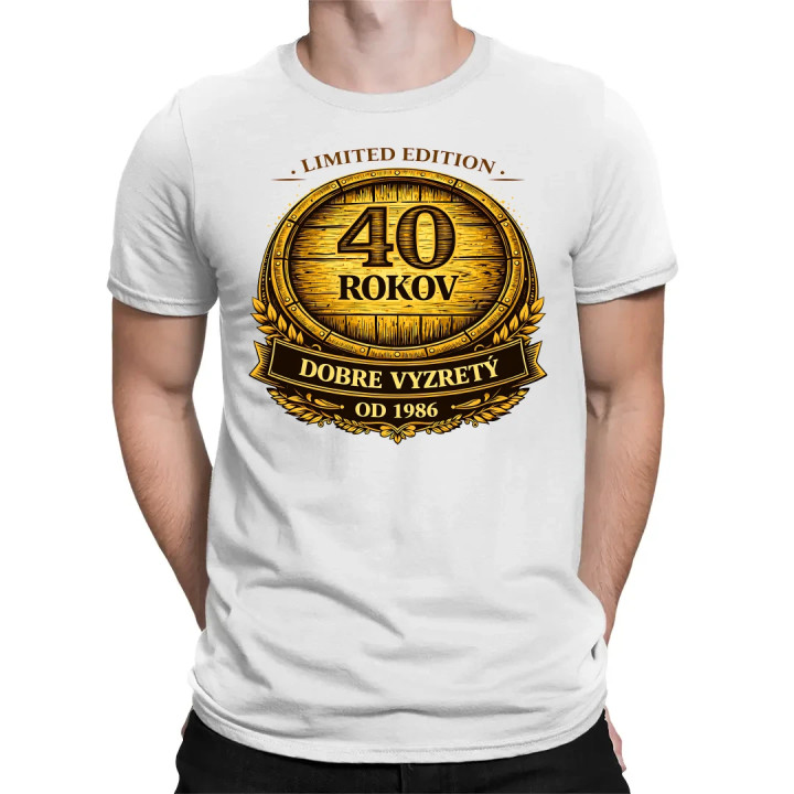 Limited edition 40 rokov - dobre vyzretý - od 1986 - pánske tričko s potlačou