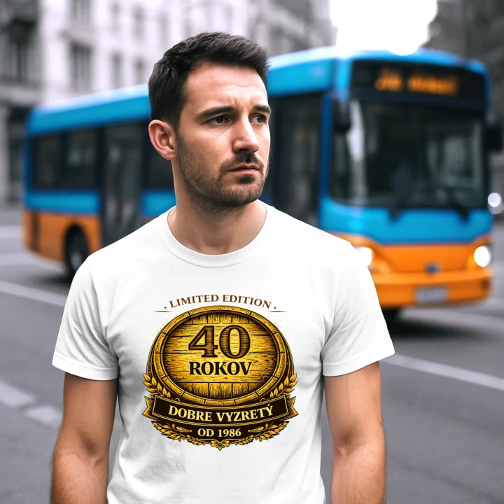 Limited edition 40 rokov - dobre vyzretý - od 1986 - pánske tričko s potlačou