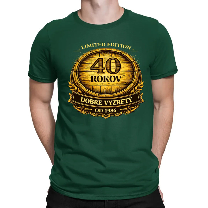 Limited edition 40 rokov - dobre vyzretý - od 1986 - pánske tričko s potlačou