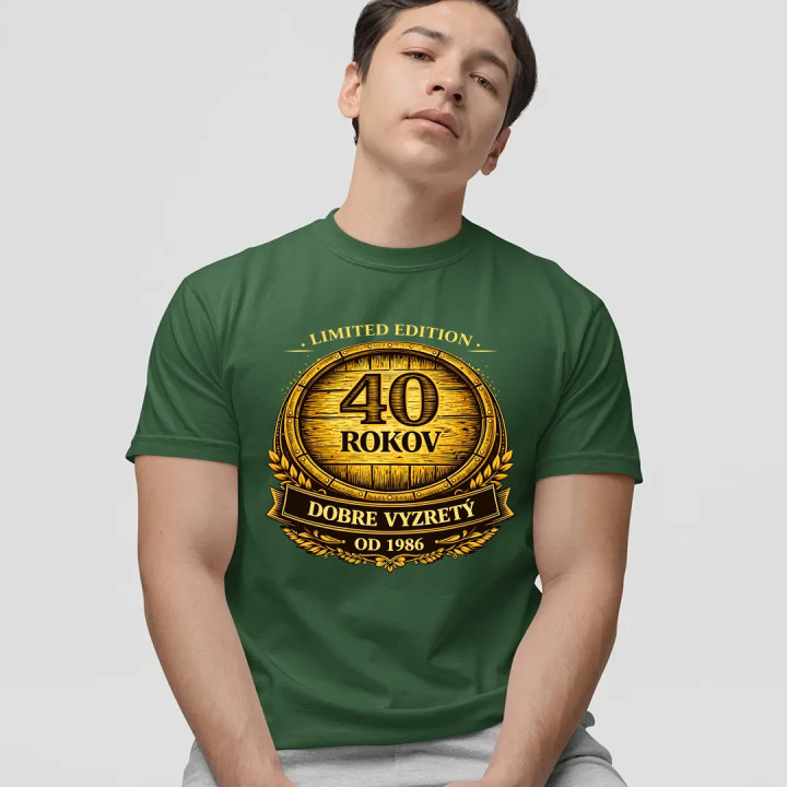 Limited edition 40 rokov - dobre vyzretý - od 1986 - pánske tričko s potlačou