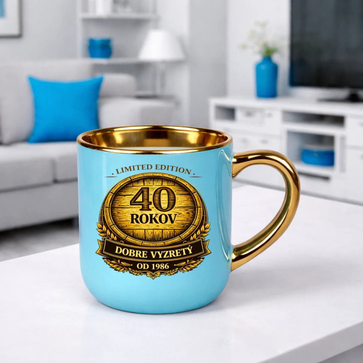 Limited edition 40 rokov - dobre vyzretý - od 1986 – Elegantný hrnček na darček