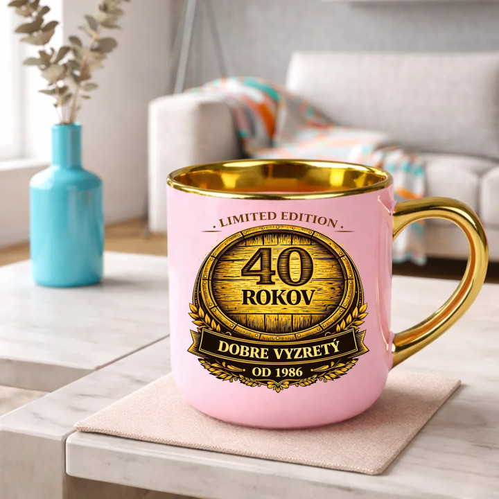Limited edition 40 rokov - dobre vyzretý - od 1986 – Elegantný hrnček na darček