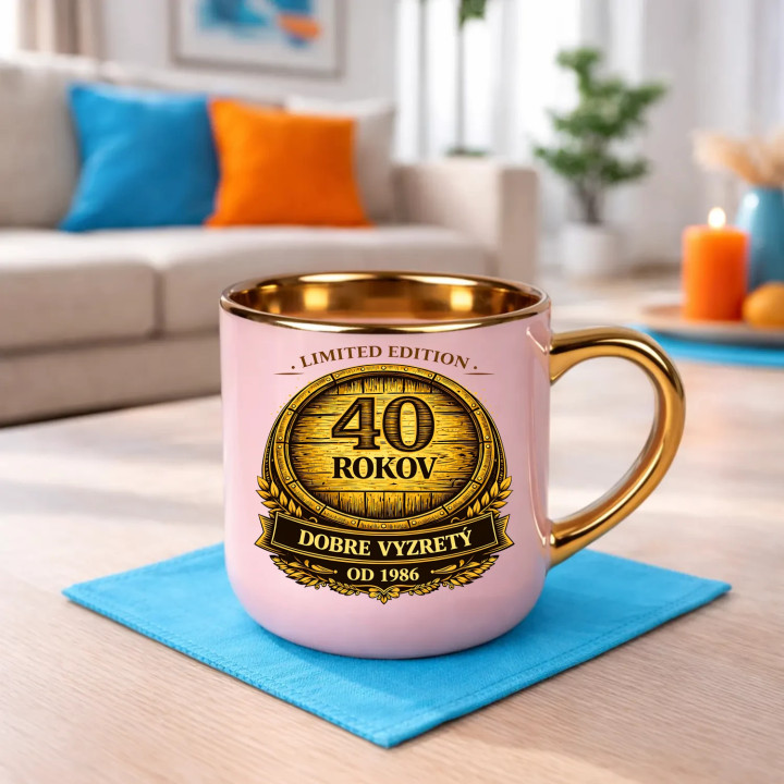 Limited edition 40 rokov - dobre vyzretý - od 1986 – Elegantný hrnček na darček