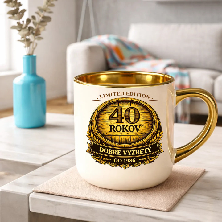 Limited edition 40 rokov - dobre vyzretý - od 1986 – Elegantný hrnček na darček