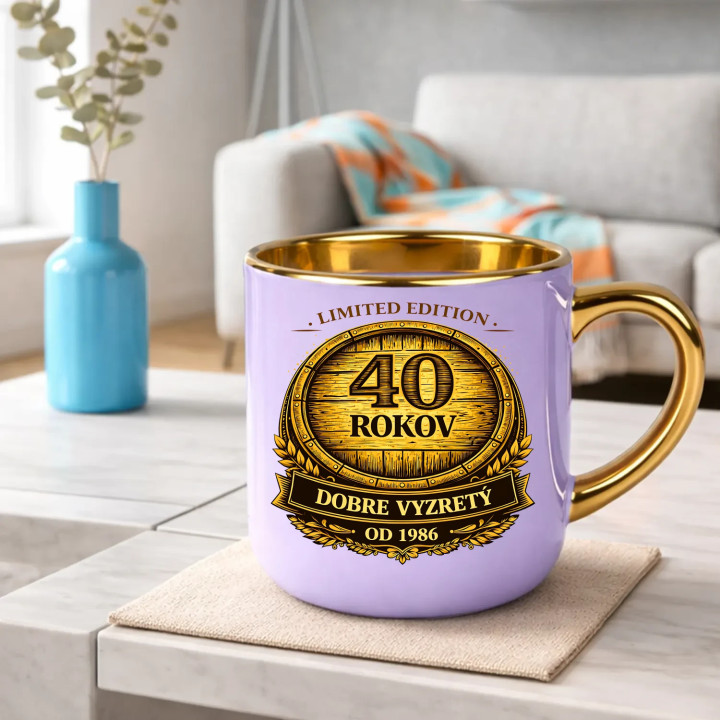 Limited edition 40 rokov - dobre vyzretý - od 1986 – Elegantný hrnček na darček