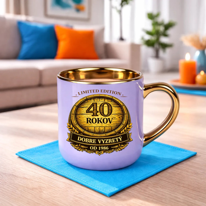Limited edition 40 rokov - dobre vyzretý - od 1986 – Elegantný hrnček na darček