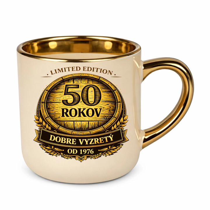 Limited edition 50 rokov - dobre vyzretý - od 1976 – Elegantný hrnček na darček