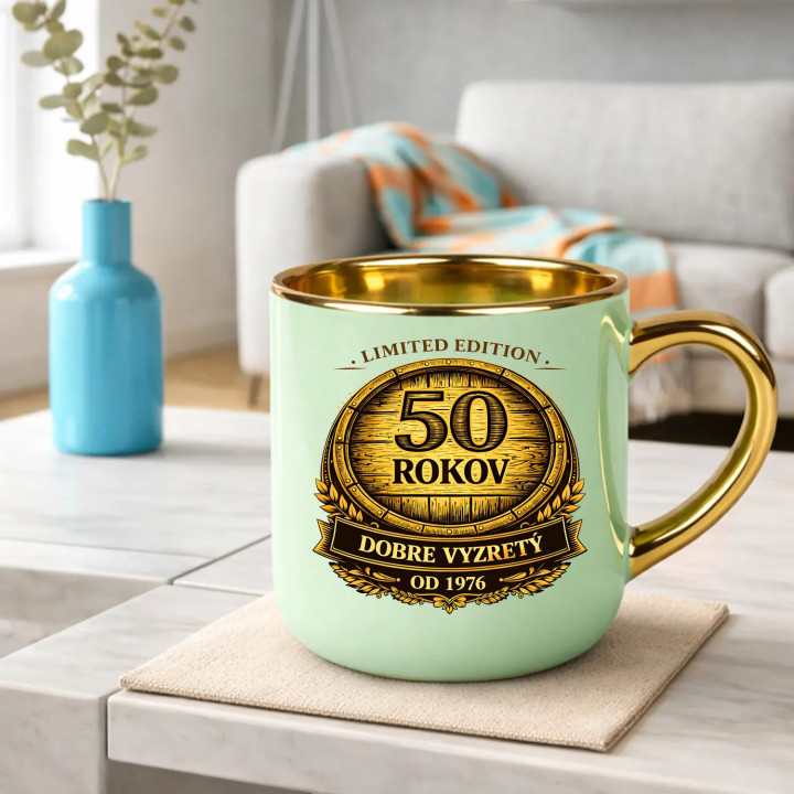 Limited edition 50 rokov - dobre vyzretý - od 1976 – Elegantný hrnček na darček