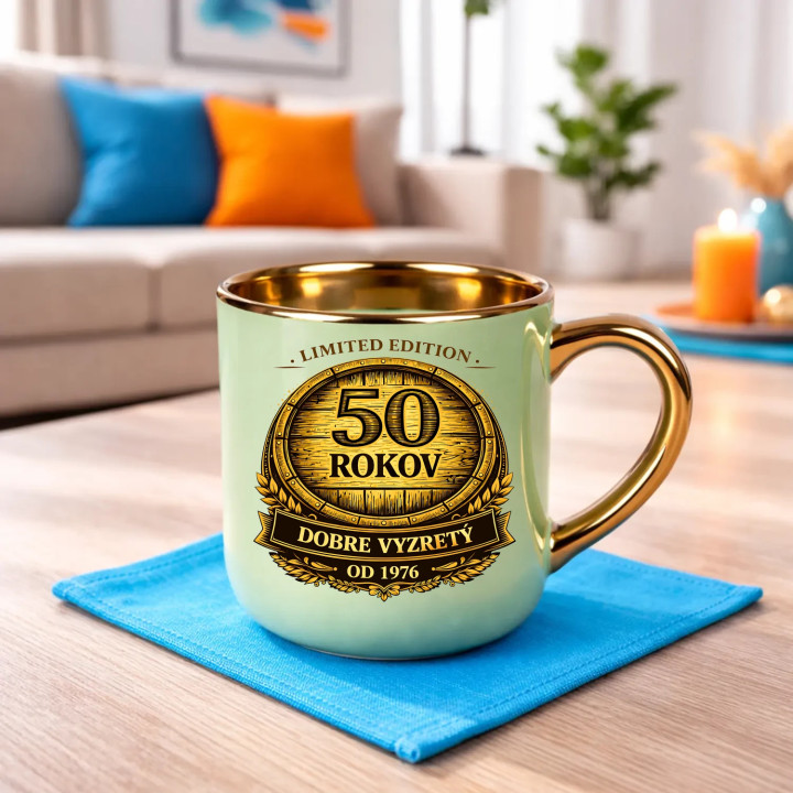Limited edition 50 rokov - dobre vyzretý - od 1976 – Elegantný hrnček na darček