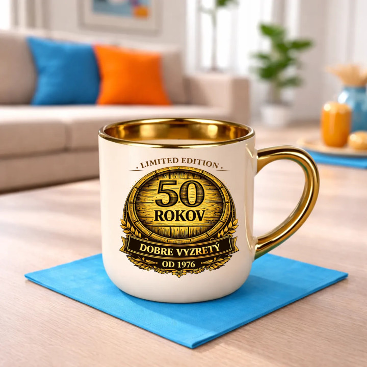 Limited edition 50 rokov - dobre vyzretý - od 1976 – Elegantný hrnček na darček