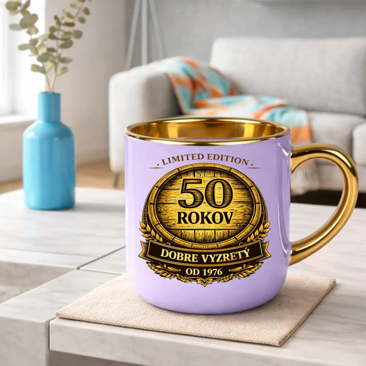 Limited edition 50 rokov - dobre vyzretý - od 1976 – Elegantný hrnček na darček