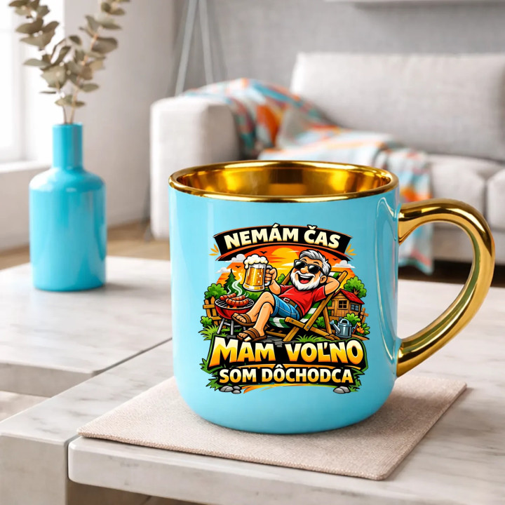  Nemám čas, mám voľno - som dôchodca – Elegantný hrnček na darček