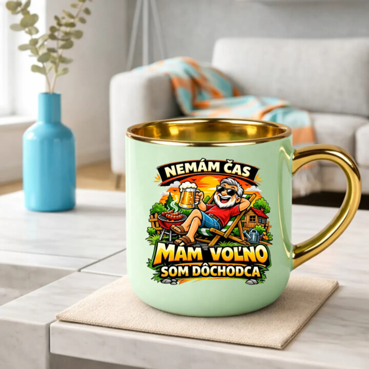  Nemám čas, mám voľno - som dôchodca – Elegantný hrnček na darček