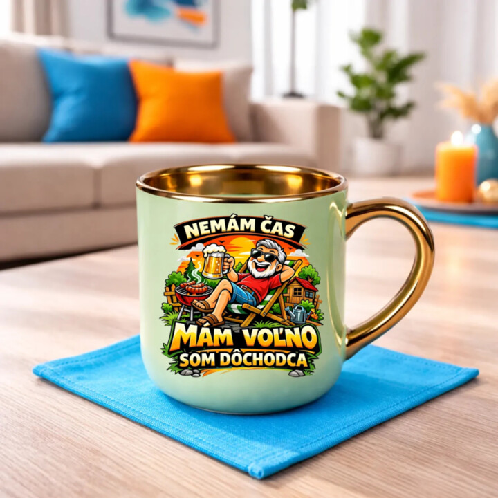  Nemám čas, mám voľno - som dôchodca – Elegantný hrnček na darček