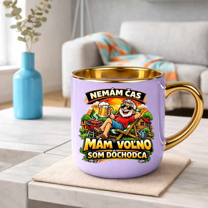  Nemám čas, mám voľno - som dôchodca – Elegantný hrnček na darček