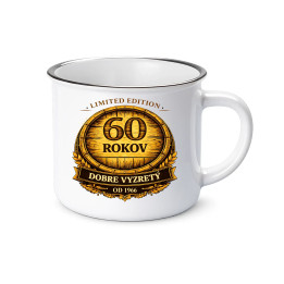 Limited edition 60 rokov - dobre vyzretý - od 1966  - smaltovaný hrnček s potlačou