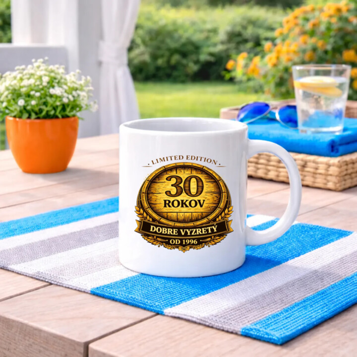 Limited edition 30 rokov - dobre vyzretý - od 1996 - keramický hrnček s potlačou