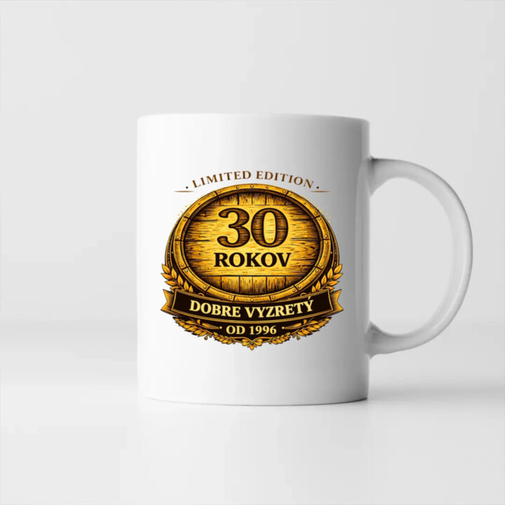 Limited edition 30 rokov - dobre vyzretý - od 1996 - keramický hrnček s potlačou