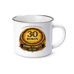 Limited edition 30 rokov - dobre vyzretý - od 1996  - smaltovaný hrnček s potlačou