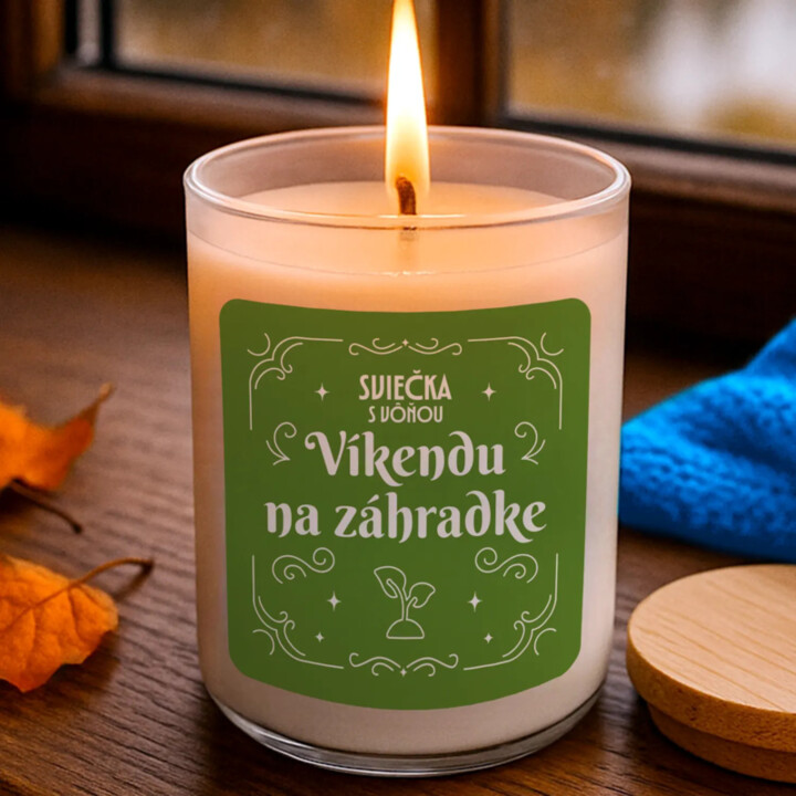 Sviečka s vôňou víkendu na záhradke - vonná sviečka ako darček