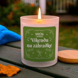 Sviečka s vôňou víkendu na záhradke - vonná sviečka ako darček