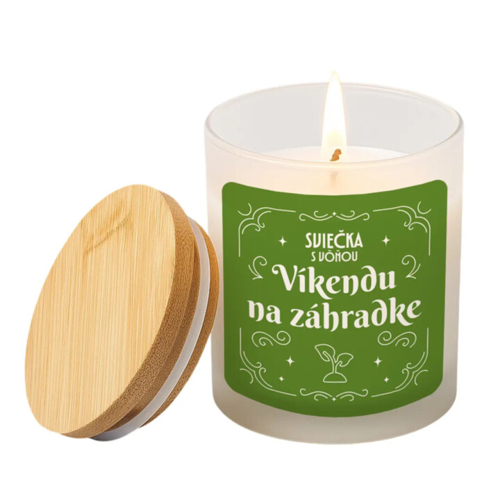 Sviečka s vôňou víkendu na záhradke - vonná sviečka ako darček