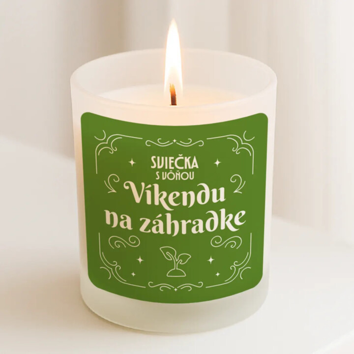 Sviečka s vôňou víkendu na záhradke - vonná sviečka ako darček