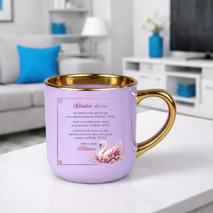 Drahá dcéra, ešte nedávno si bola malé dievčatko – Elegantný hrnček na darček