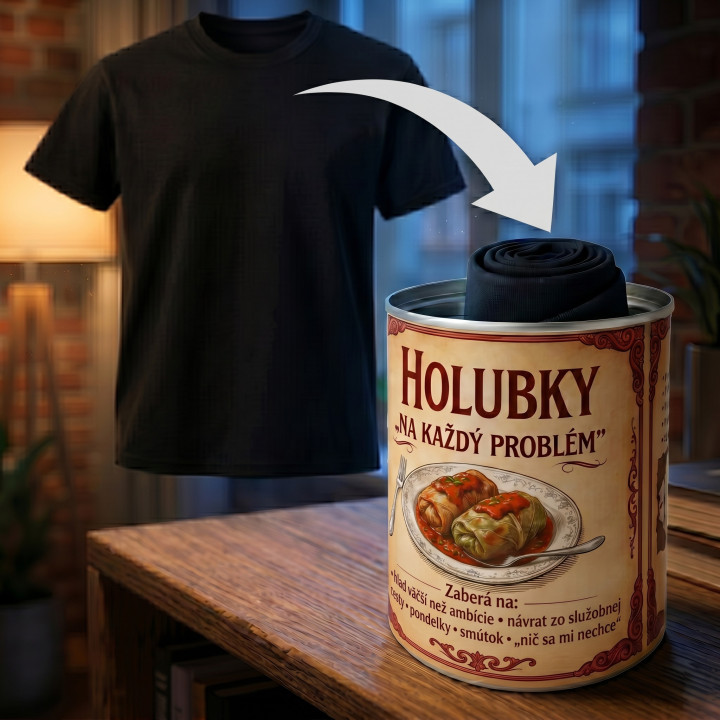 Darčeková krabička „Holubky na každý problém“ – vtipné balenie na tričko
