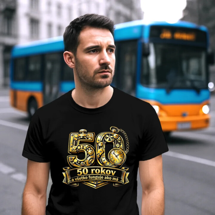 50 rokov a všetko funguje ako má - pánske tričko s potlačou