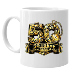 50 rokov a všetko funguje ako má - keramický hrnček s potlačou