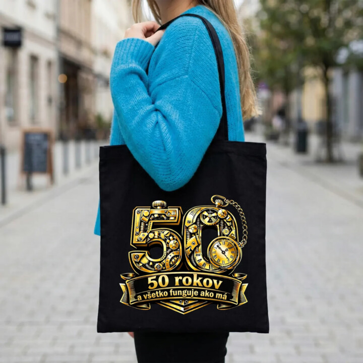 50 rokov a všetko funguje ako má - taška s potlačou