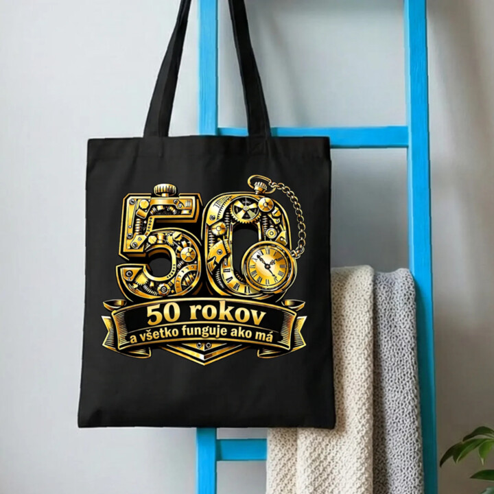 50 rokov a všetko funguje ako má - taška s potlačou