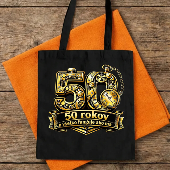 50 rokov a všetko funguje ako má - taška s potlačou