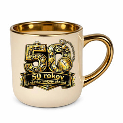 50 rokov a všetko funguje ako má – Elegantný hrnček na darček